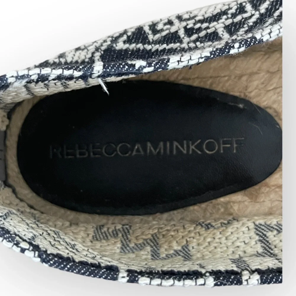 Rebecca Minkoff Gavin Geometric Espadrilles Size 8 Blue Cream Slip On Flats